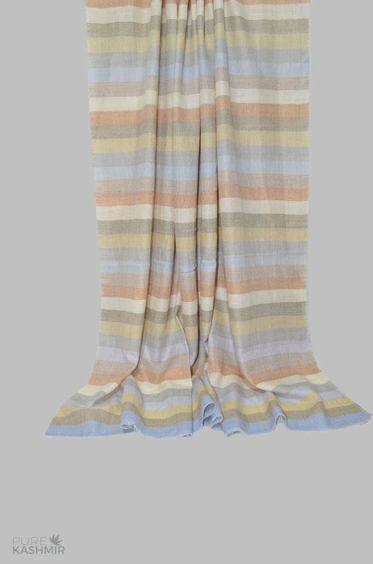 Woven Stripes Handwoven Cashmere Pashmina Shawl