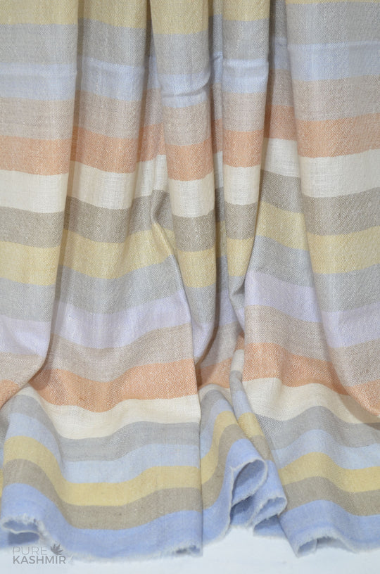 Woven Stripes Handwoven Cashmere Pashmina Shawl