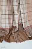 Beige and Brown  Handwoven Cashmere Pashmina Shawl
