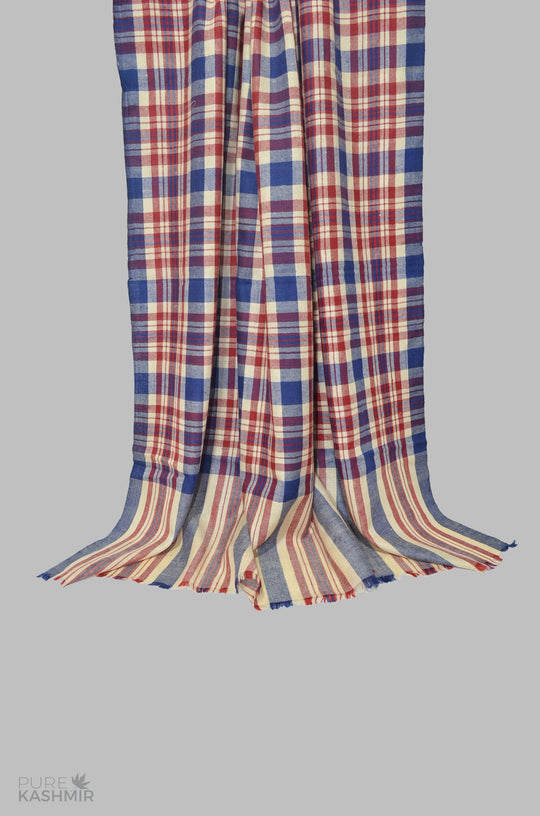 Scottish Check Handwoven Cashmere Pashmina Shawl
