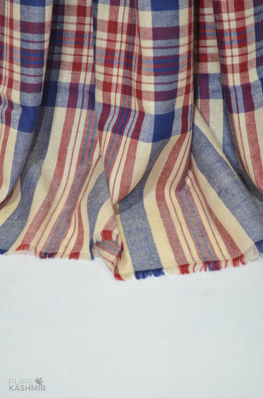 Scottish Check Handwoven Cashmere Pashmina Shawl