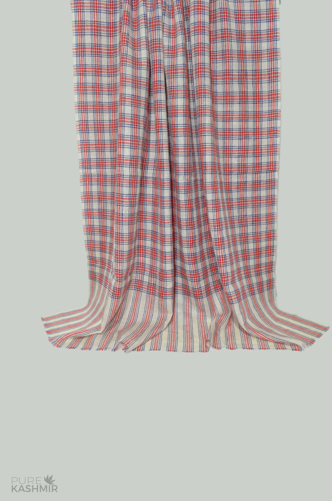Beautiful Plaid Handwoven Cashmere Pashmina Shawl