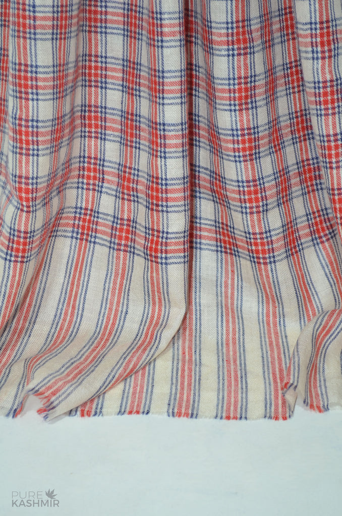 Beautiful Plaid Handwoven Cashmere Pashmina Shawl