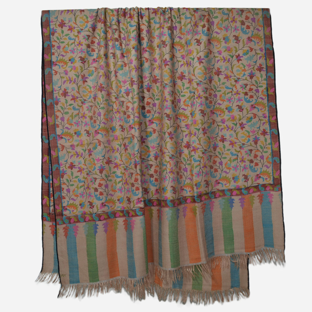 Natural Kani Kashmir Jamawar Shawl