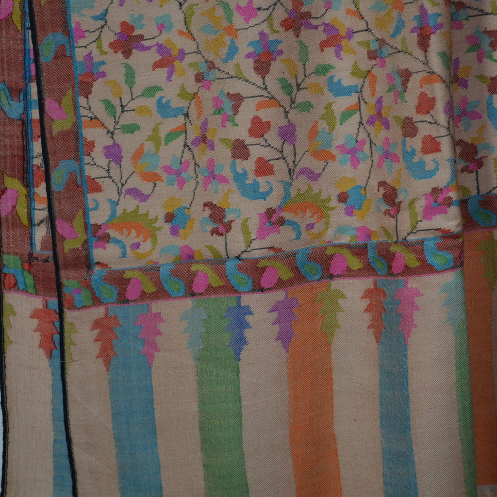 Natural Kani Kashmir Jamawar Shawl