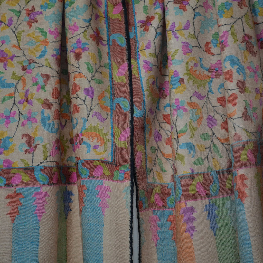 Natural Kani Kashmir Jamawar Shawl