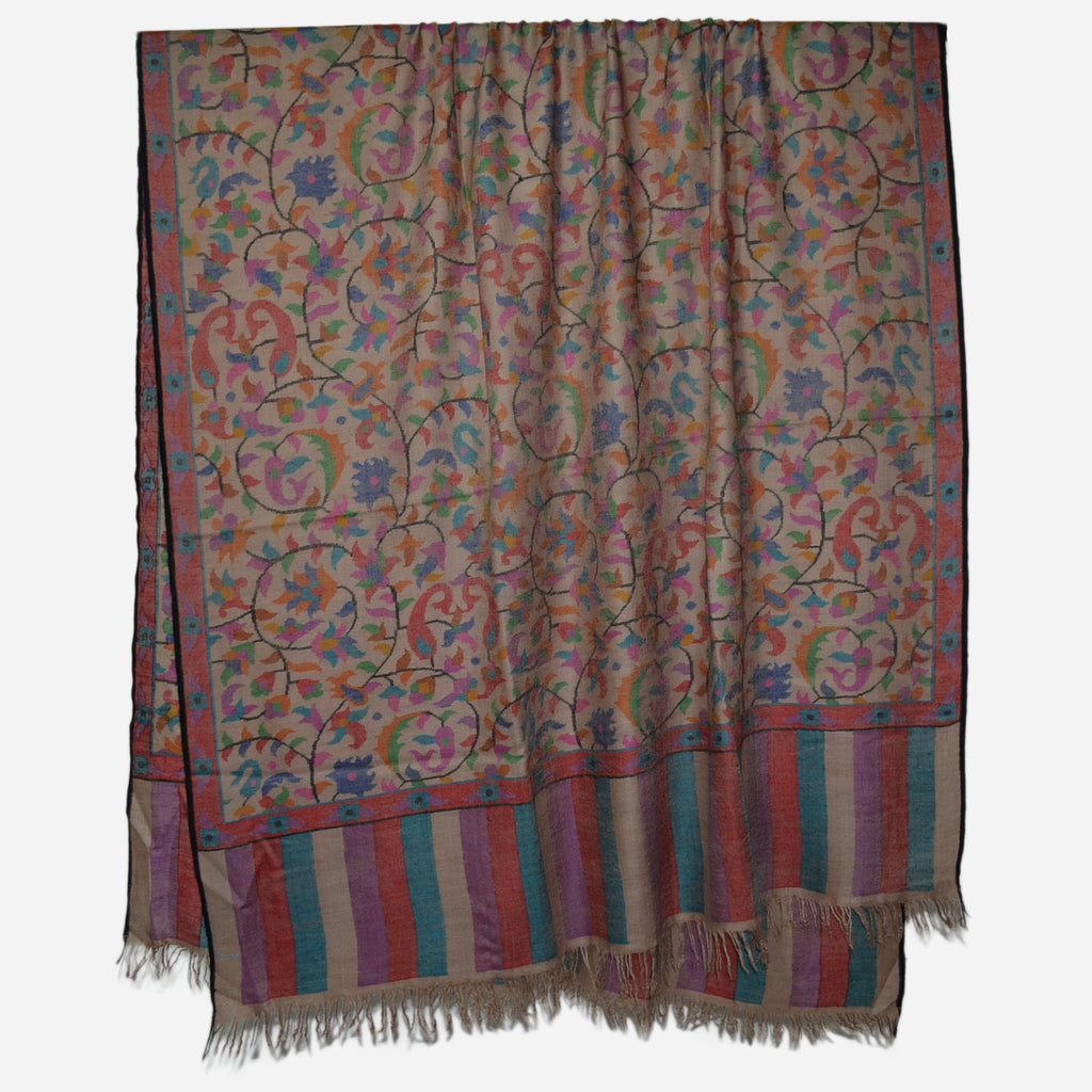 Natural Kani Kashmir Jamawar Shawl