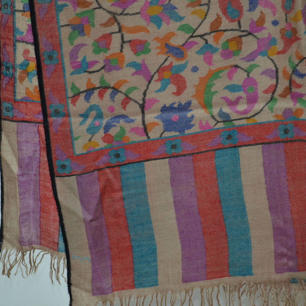 Natural Kani Kashmir Jamawar Shawl