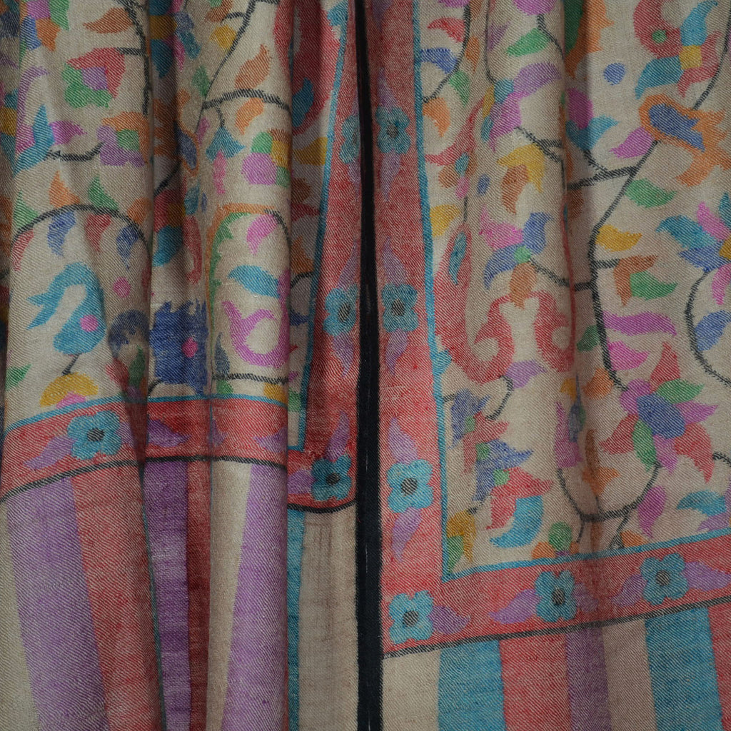 Natural Kani Kashmir Jamawar Shawl