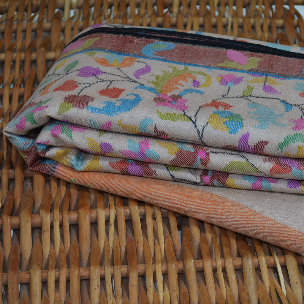 Natural Kani Kashmir Jamawar Shawl