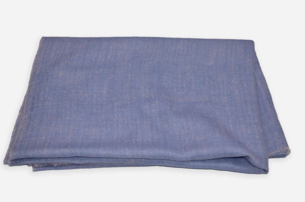 Yarn Dyed Blue And Pink Cashmere Pashmina Handwoven Scarf