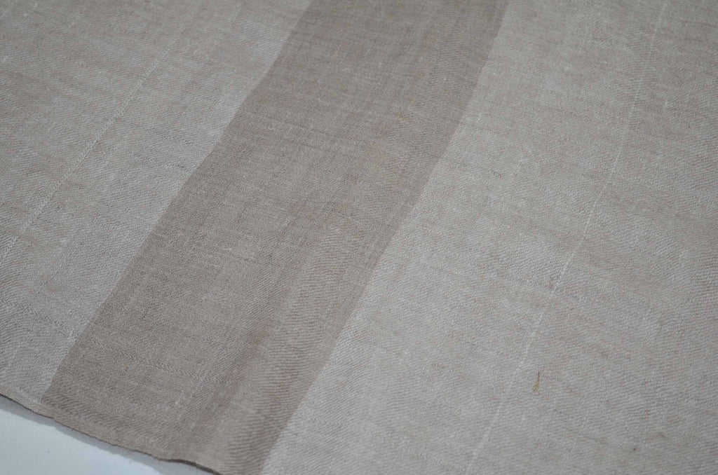 Classic Natural With Brown Border Handwoven Cashmere Pashmina Scarf