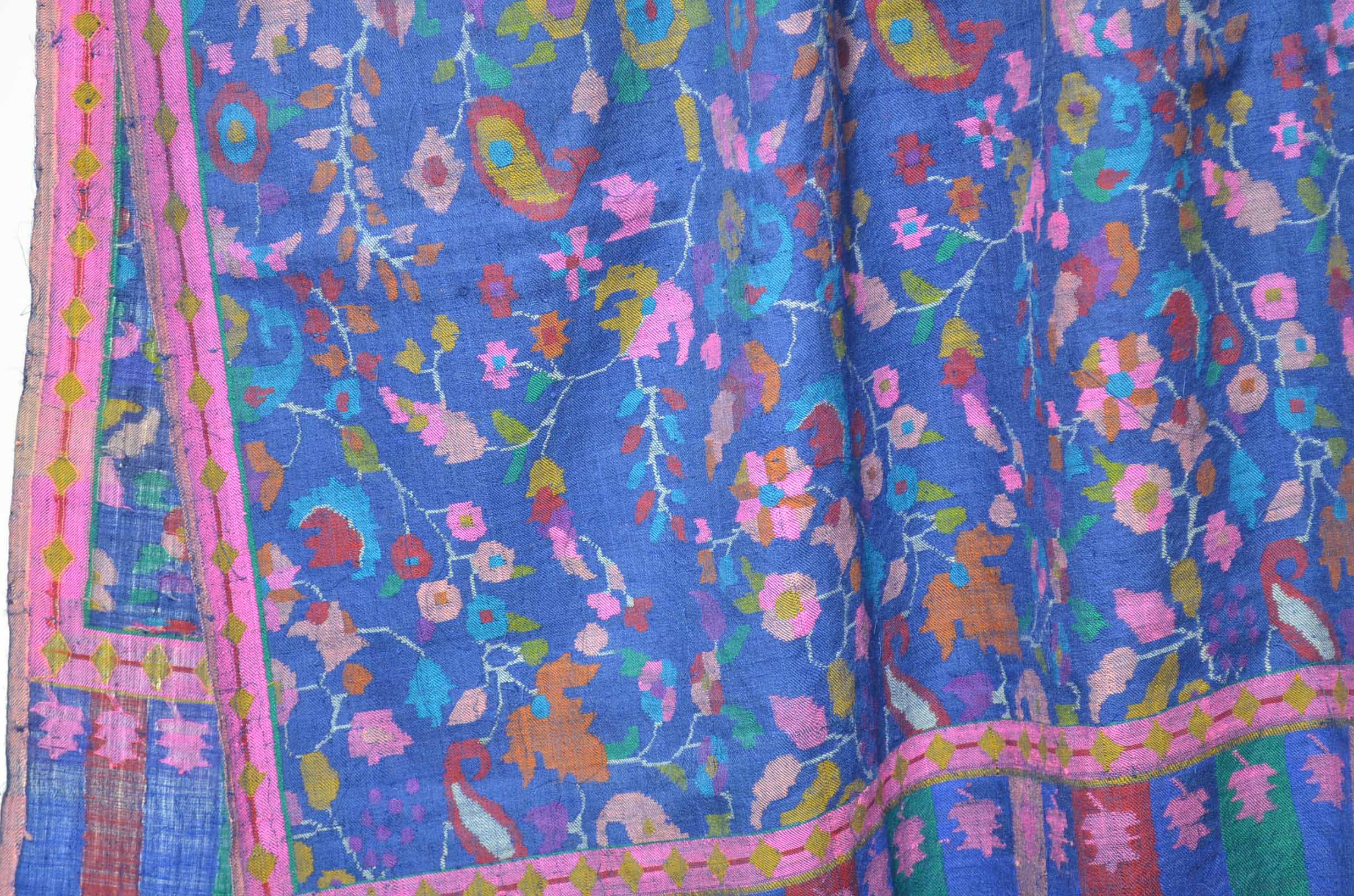 Blue Kani Jamawar Pashmina Shawl | Pure Kashmir