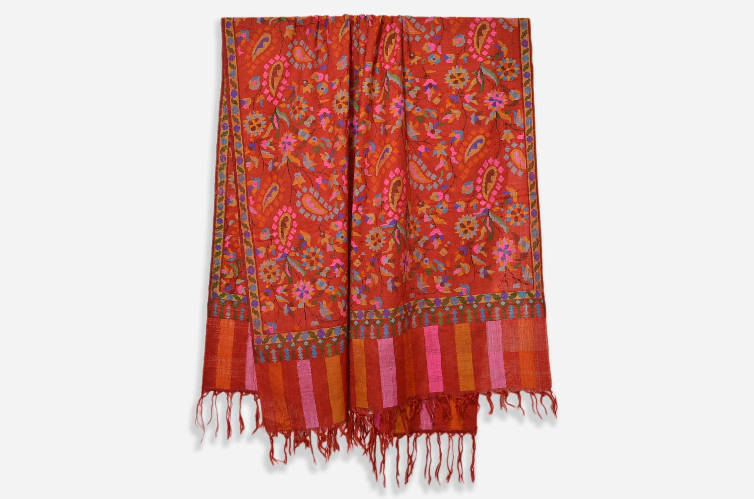 Shop Red Kani Jamawar Cashmere Pashmina Shawl | Pure Kashmir