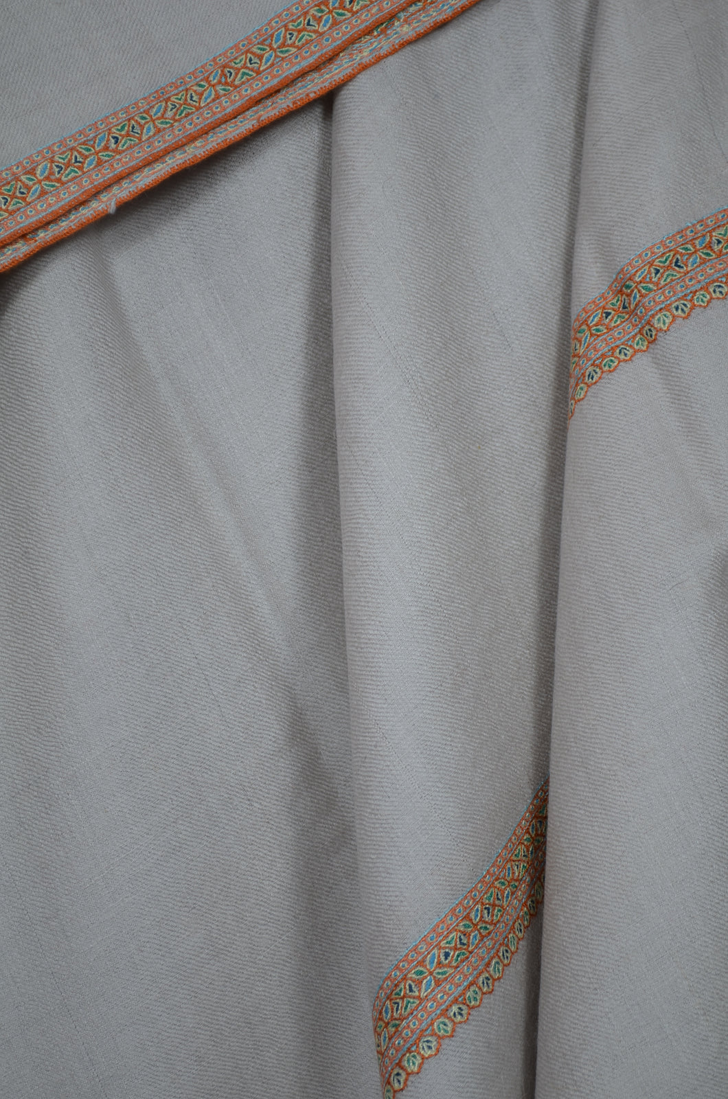 Smoke Border Embroidery Cashmere Pashmina Shawl