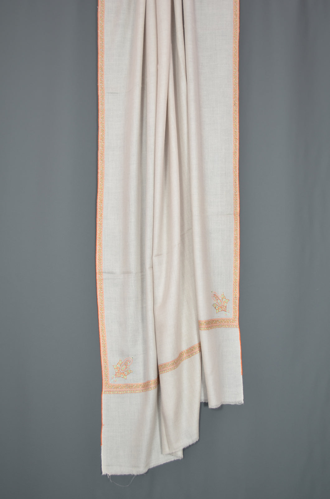 Smoke Border Embroidery Cashmere Pashmina Shawl