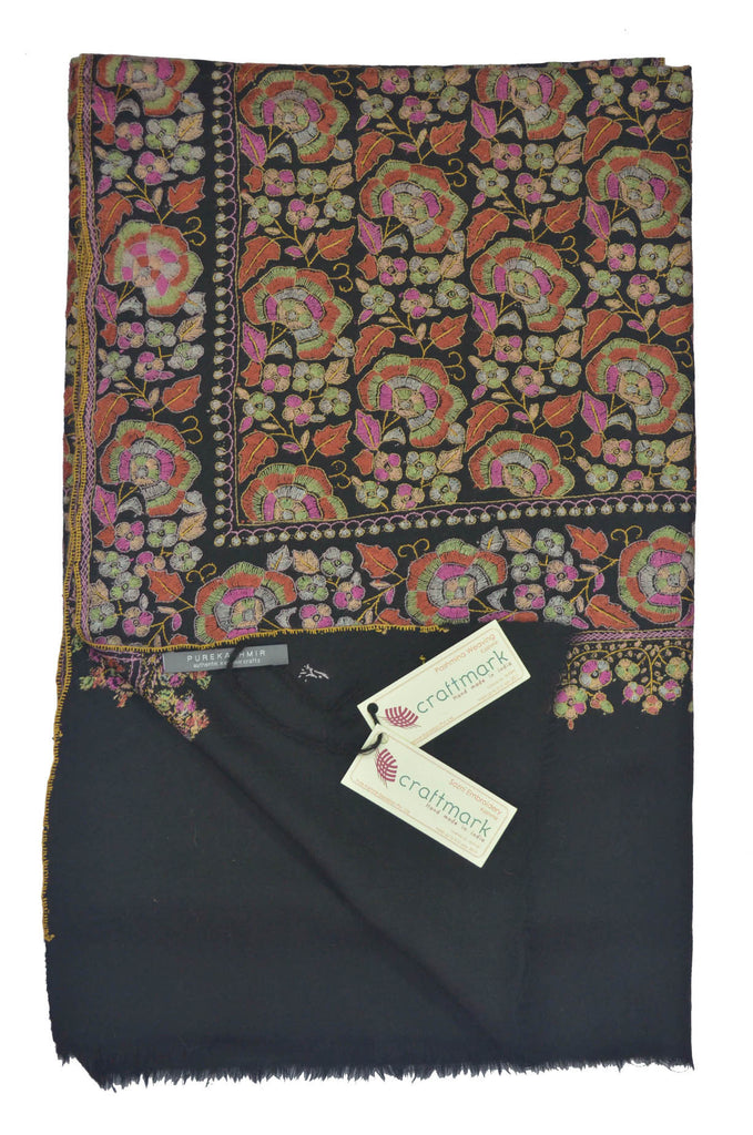 Black Design Embroidery Jamawar