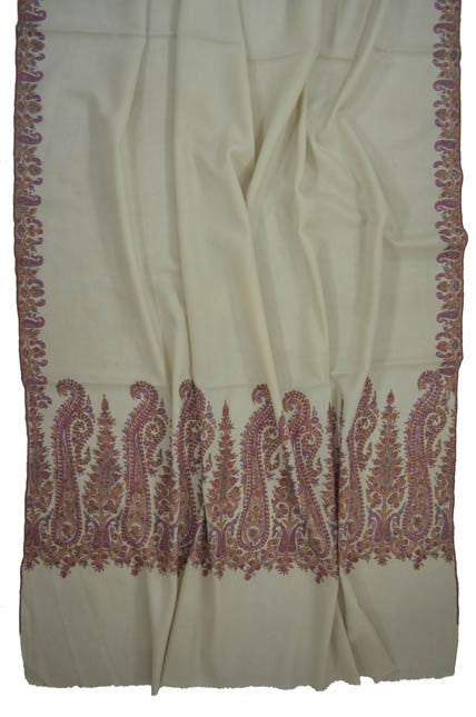 White Base Paldar Pashmina Shawl