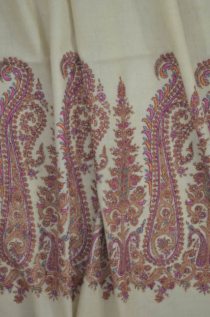 White Base Paldar Pashmina Shawl