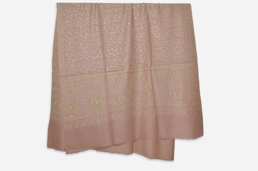 Fawn Pashmina Jamawar Shawl