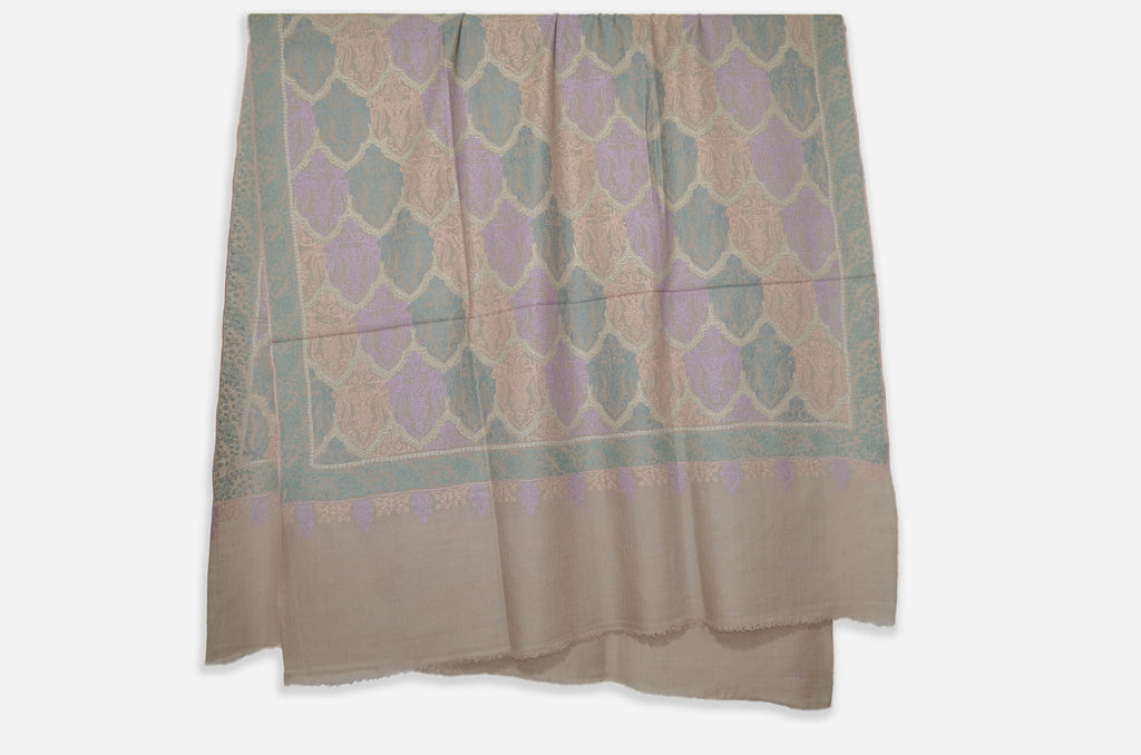 Beige Pashmina Jamawar Shawl