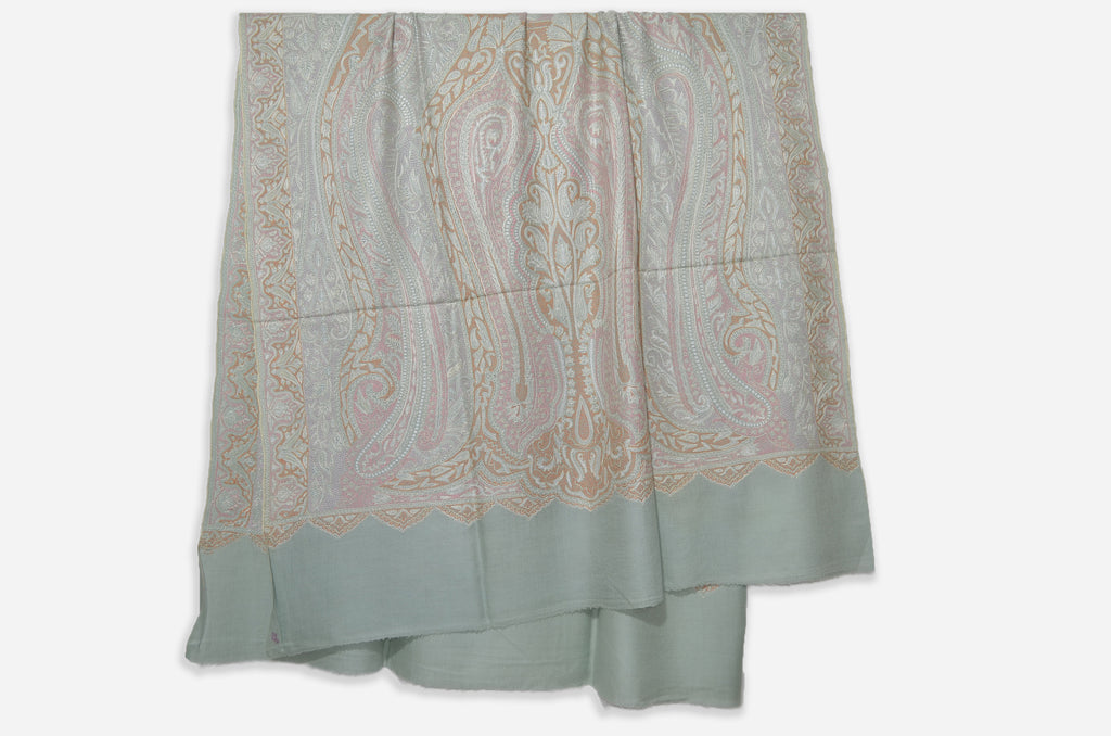 Fern Green Pashmina Jamawar Shawl