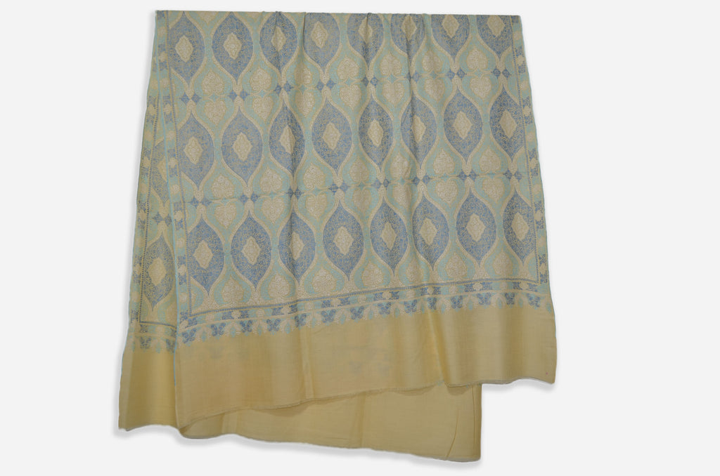 Lemon Yellow Pashmina Jamawar Shawl