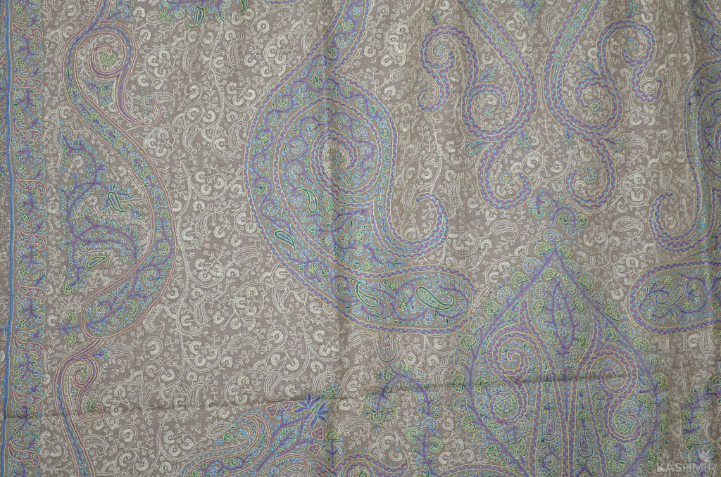 Beige Cashmere Pashmina Jamawar Shawl