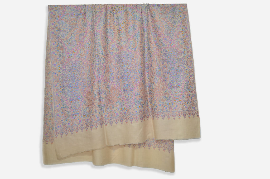 Yellow Kalamkari Pashmina Jamawar Shawl