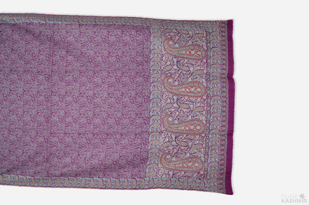 Purple Cashmere Pashmina Jamawar Shawl