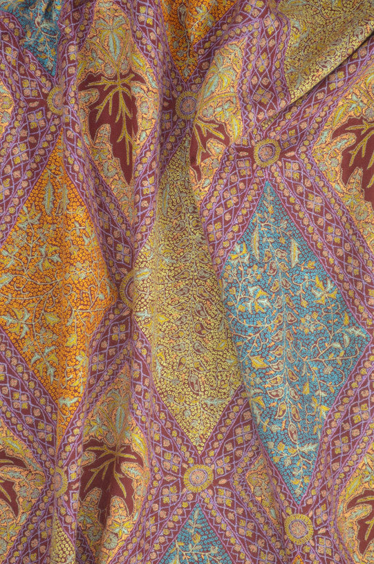 Maroon Design Embroidery Jamawar