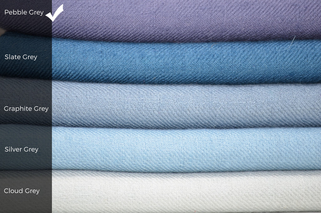 Beautifully light and scrumptiously soft "Pebble Grey" Cashmere Scarf is hand woven from the highest grade of 100% pure Cashmere from Kashmir.