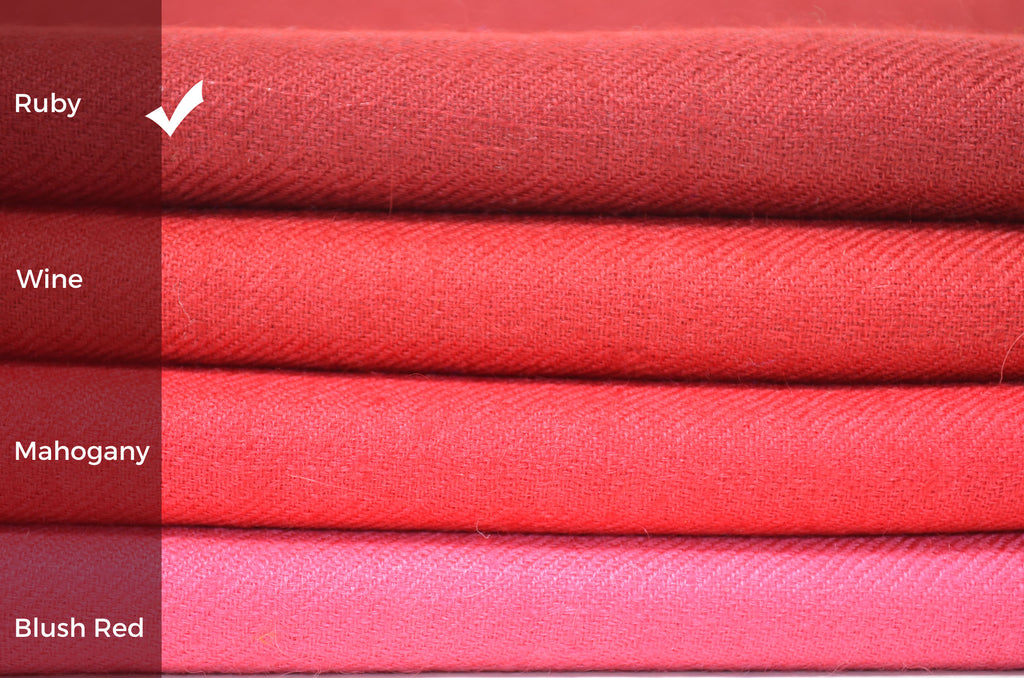 Beautifully light and scrumptiously soft "Ruby" Cashmere Scarf is hand woven from the highest grade of 100% pure Cashmere from Kashmir.