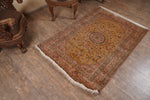Ivory And Mustard kashmir carpet