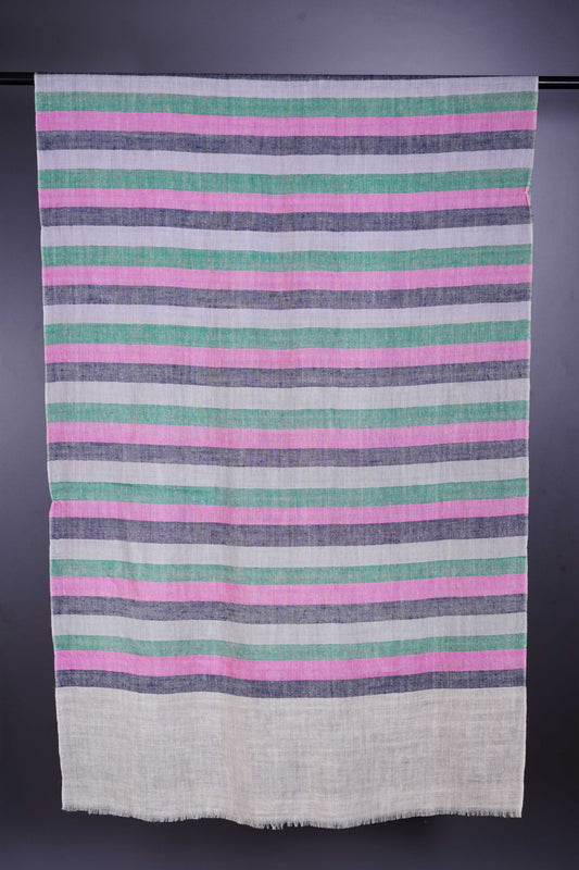 Multicolor stripe hand-woven Cashmere Pashmina Scarf