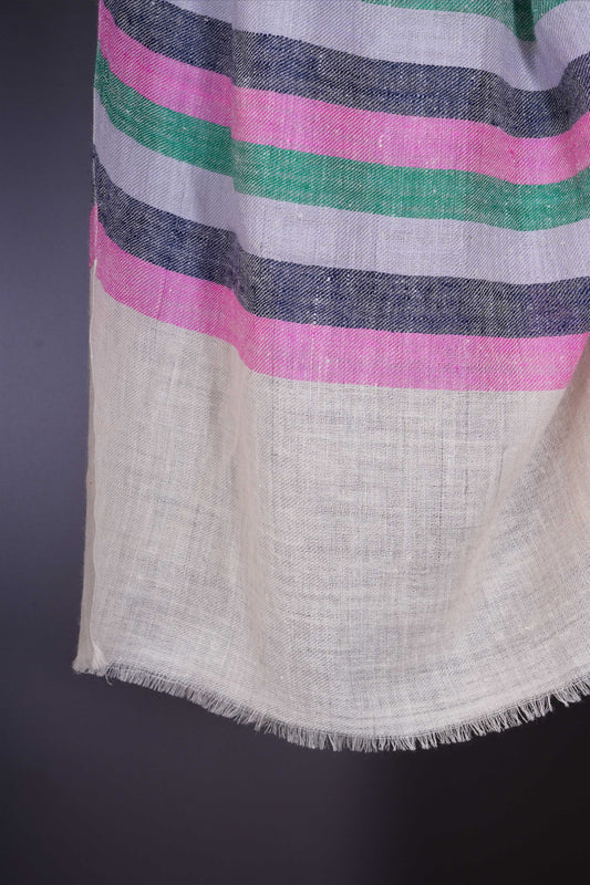 Multicolor stripe hand-woven Cashmere Pashmina Scarf