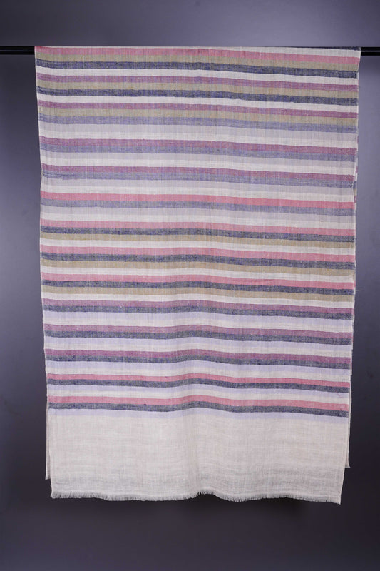 Multicolor stripe hand-woven Cashmere Pashmina Scarf