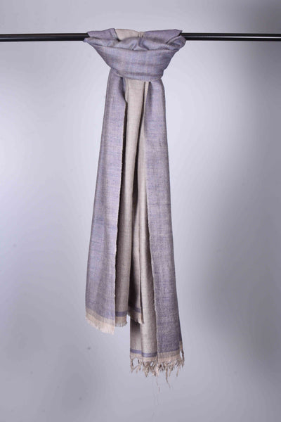 Reversible Blue & Silver Cashmere Pashmina Shawl