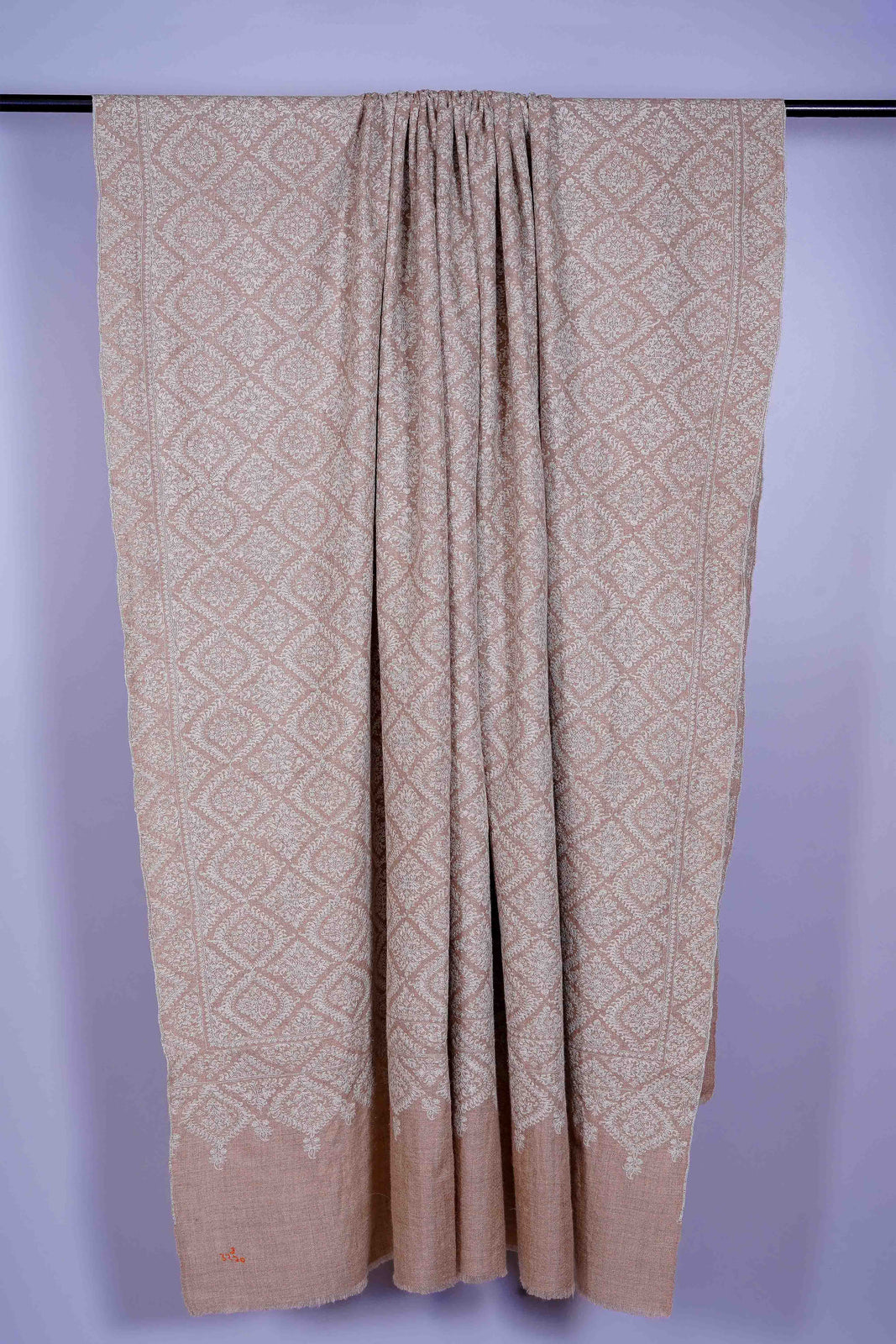 3 Yard Natural Base Hand Embroidery Pashmina Shawl