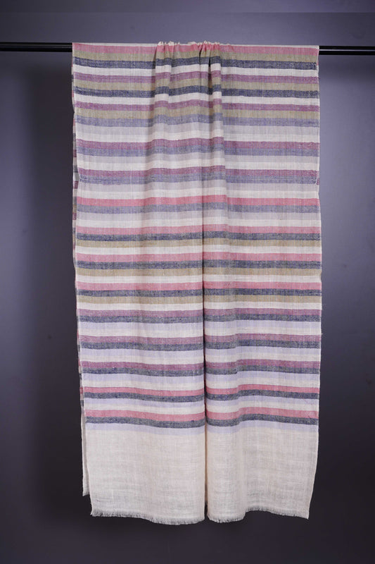 Multicolor stripe hand-woven Cashmere Pashmina Scarf