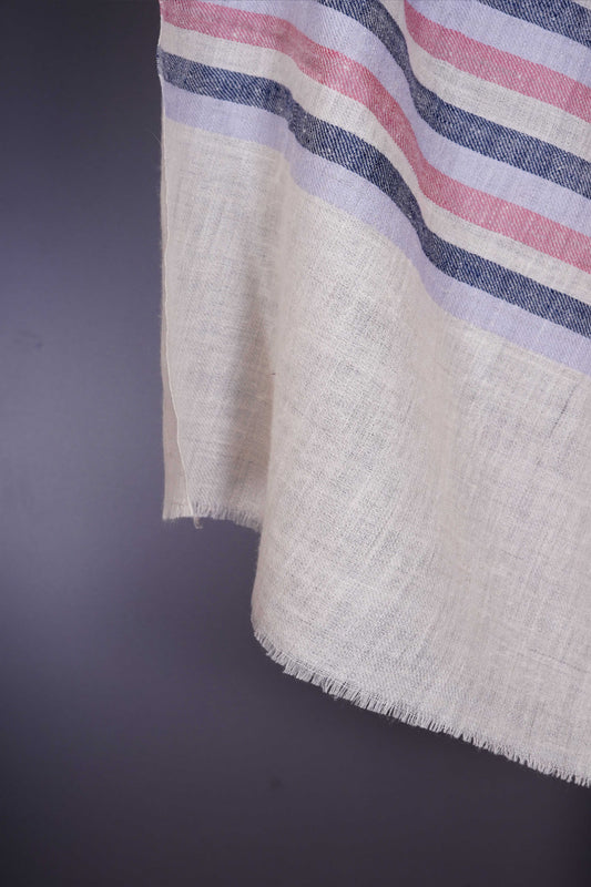 Multicolor stripe hand-woven Cashmere Pashmina Scarf