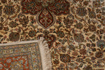 Ivory and Maroon kashmir carpet