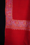Red Base Big Border Embroidery Cashmere Pashmina Shawl