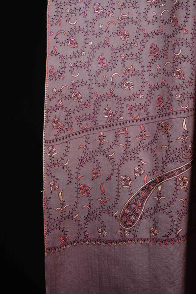 Natural Jali Sozni Embroidery Shawl