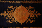 Navy Blue And Gold kashmir carpet