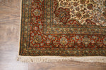 Ivory and Maroon kashmir carpet