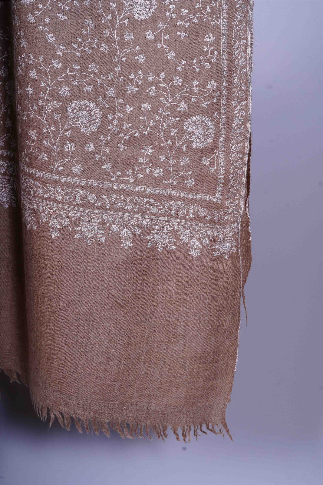 3 Yard Natural Base sozni Embroidery Pashmina Shawl