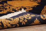 Navy Blue And Gold kashmir carpet