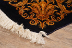 Navy Blue And Gold kashmir carpet