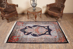 Navy and Sky Blue kashmir carpet